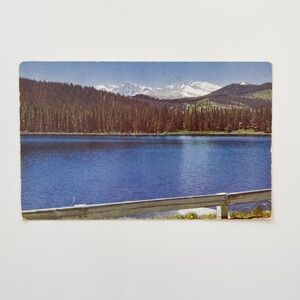 Echo Lake With Famous Mount Evans In The Background Vintage Postcard 1957